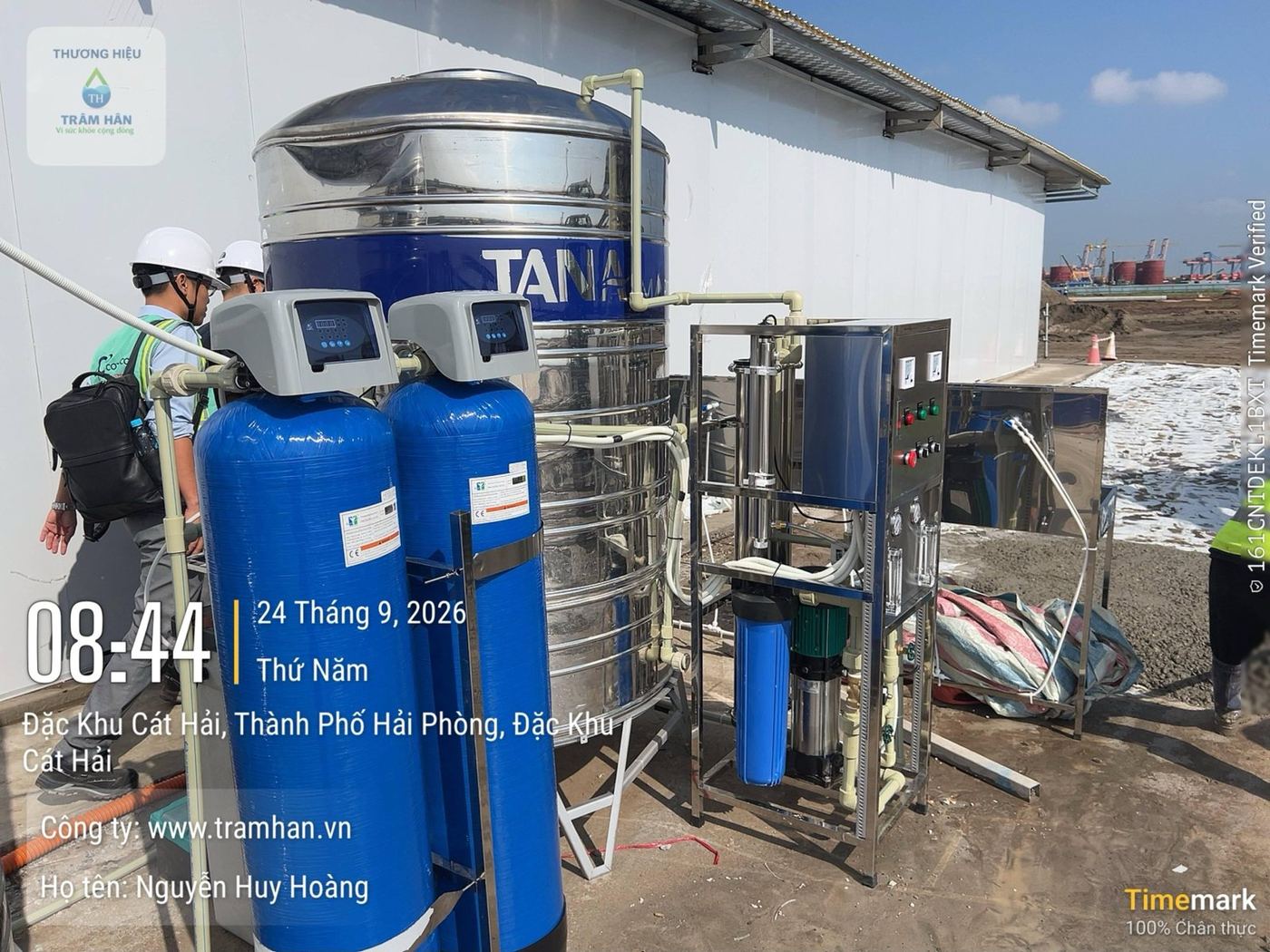 Lắp đặt hệ RO công nghiệp 500 L/h tại công trường – Cát Hải